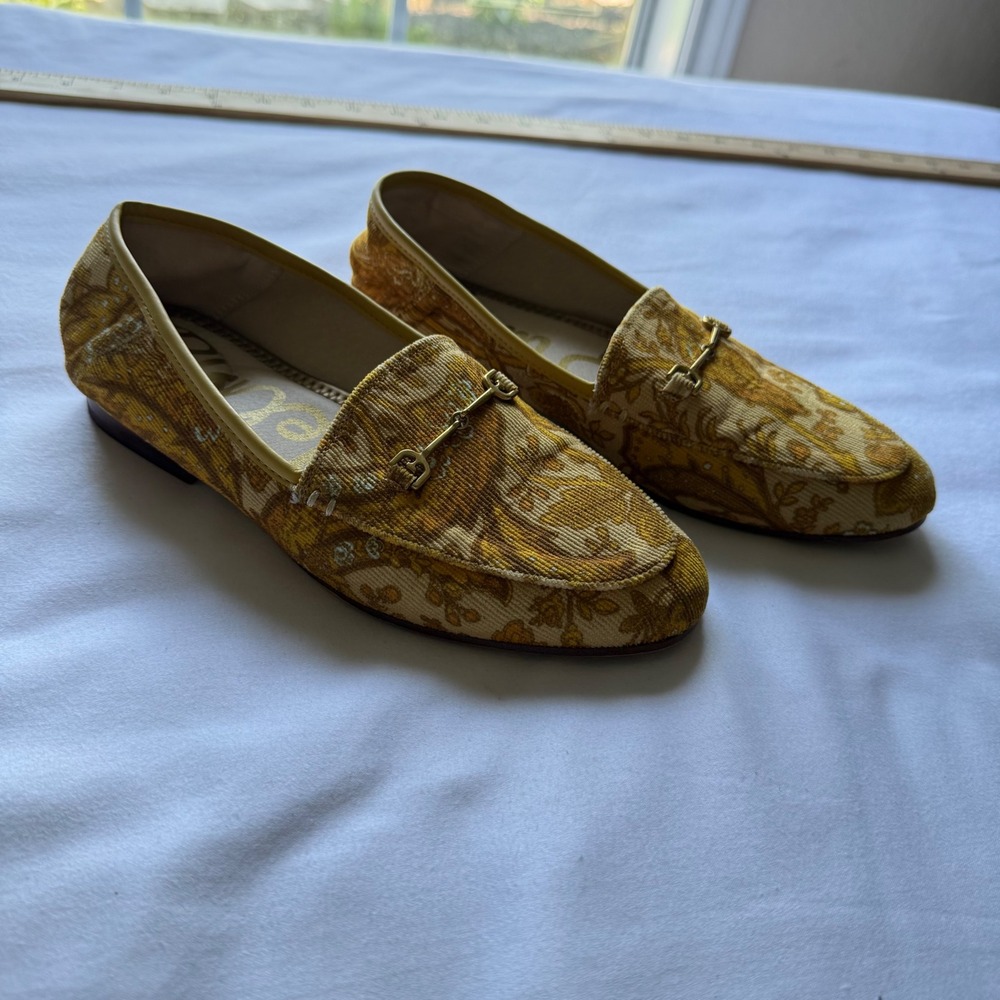 Sam Edelman Loraine Kids Loafers Yellow Floral Horsebit Bit 3M Dressy Girlhood